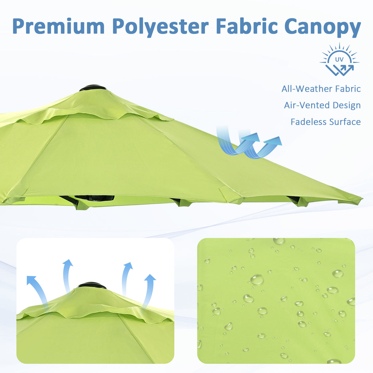 Angel Living Doppelsonnenschirm mit kurbel Groß Sonnenschirm Marktschirm für Terrasse,Balkon & Garten UPF 50+