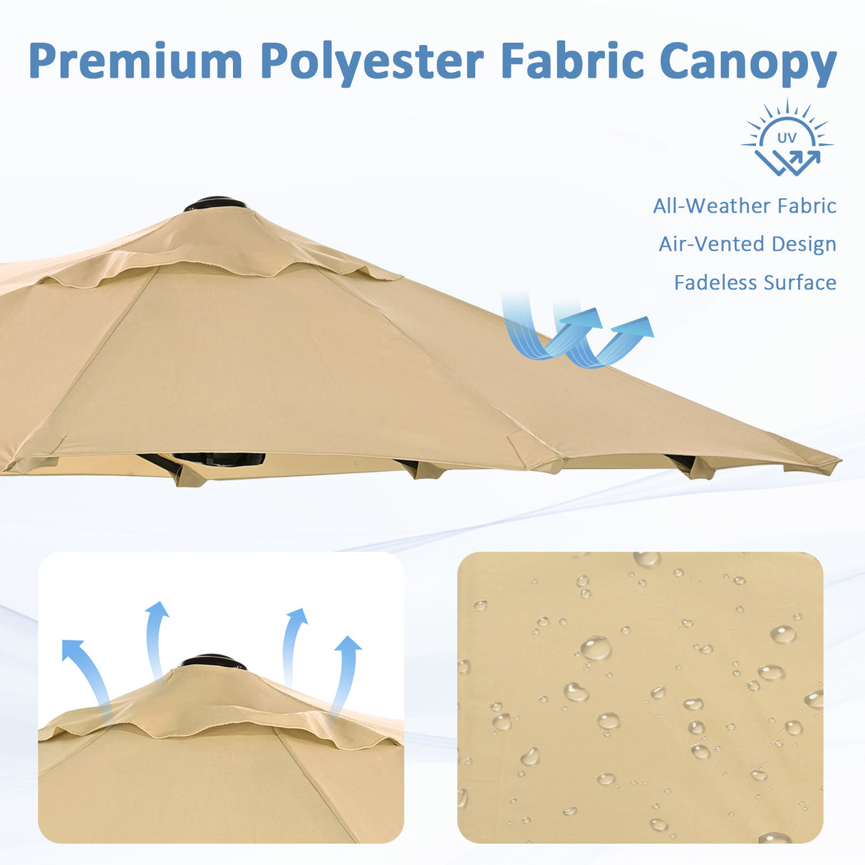 Angel Living Doppelsonnenschirm mit kurbel Groß Sonnenschirm Marktschirm für Terrasse,Balkon & Garten UPF 50+