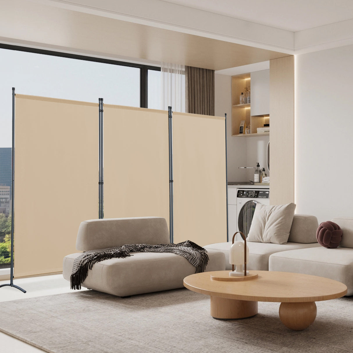 Paravent Raumteiler Outdoor Sichtschutz 243 x 169 cm, 3 Paneele