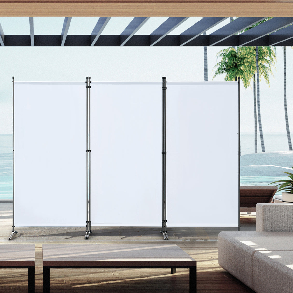 Angel Living Paravent Sichtschutz Balkonbespannung Balkonsichtschutz Paravent Raumteiler Trennwand 243x180cm