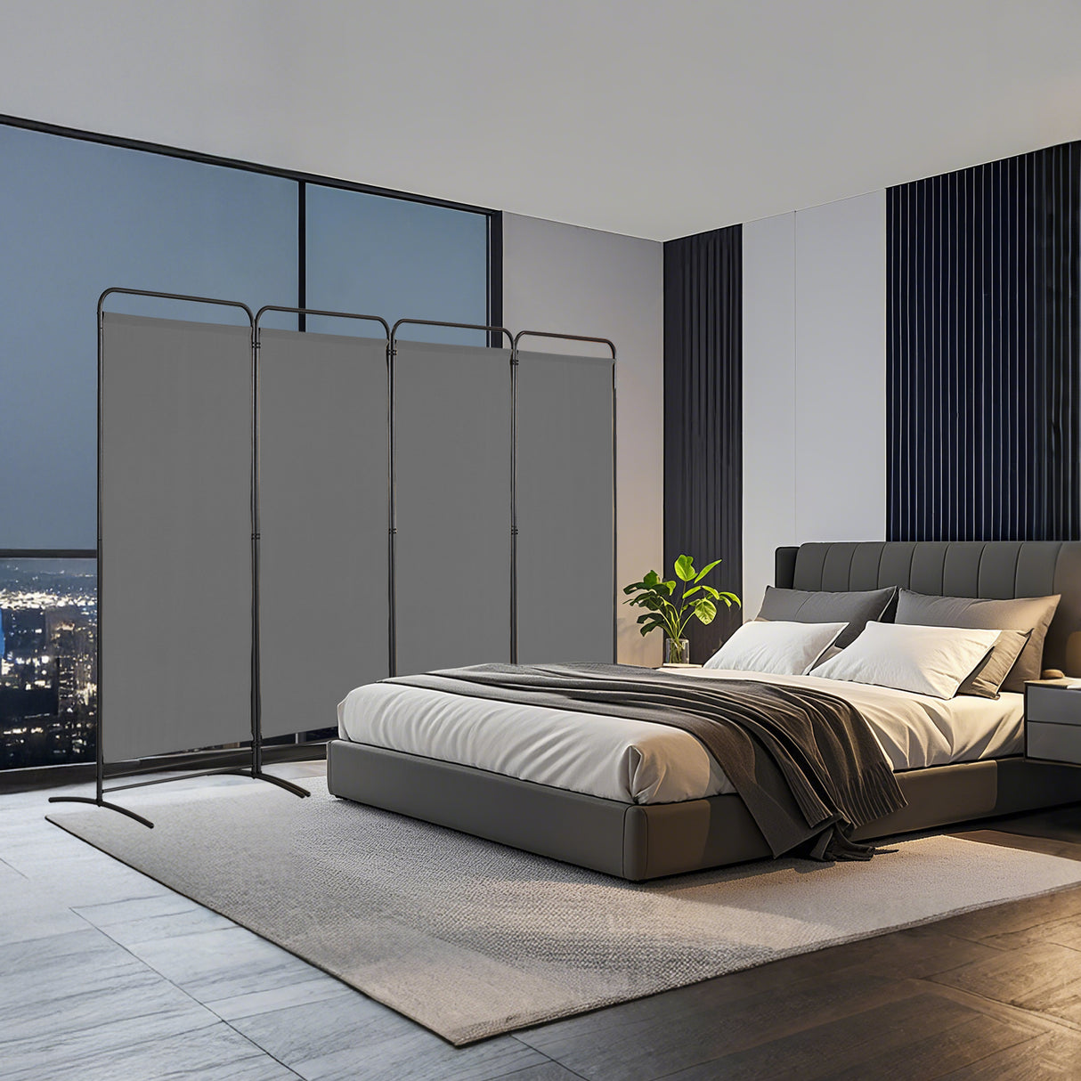 Angel Living Paravent 4 Teilig Klappbar Raumteiler für Büros, Balkon,Schlafzimmer,Außengarten, 324cm x 180cm