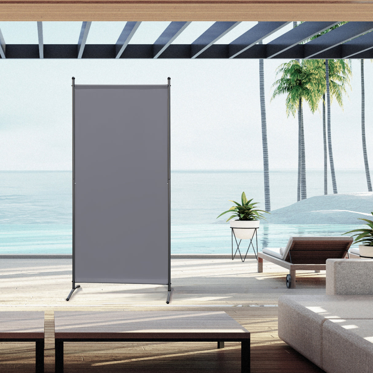 Paravent 80X180CM Raumteiler Sichtschutz aus Stahl und Polyester