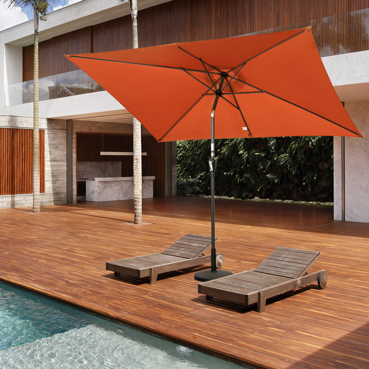 300x200cm Sonnenschirm Rechteck Sonneschirm aus aus Aluminium, Stahl und Polyester