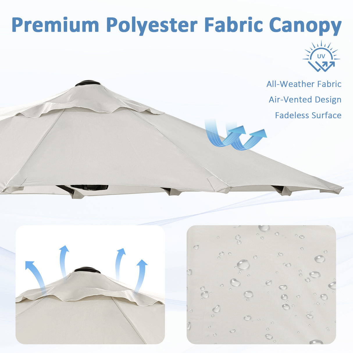 Angel Living Doppelsonnenschirm mit kurbel Groß Sonnenschirm Marktschirm für Terrasse,Balkon & Garten UPF 50+