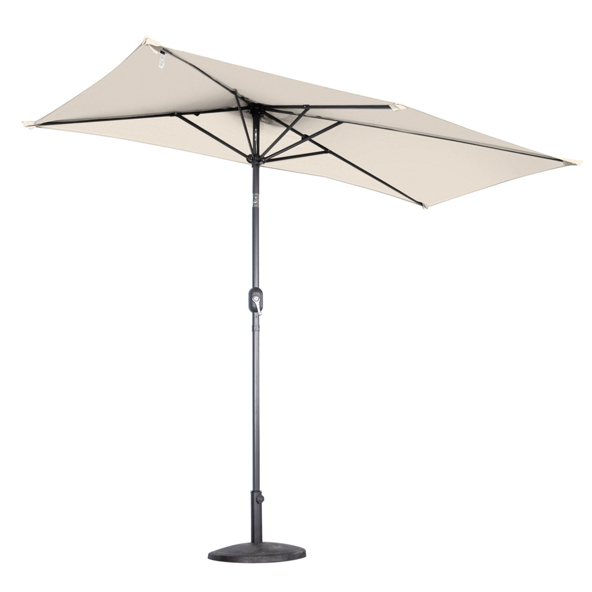 Angel Living Halbrunder Sonnenschirm 235x122cm für Balkon & Terrasse, Neigt Vorwärts/Rückwärts, Aluminium-Kurbel, UV-Schutz, Ideal für Garten, Terrasse, Balkon und Außenbereich
