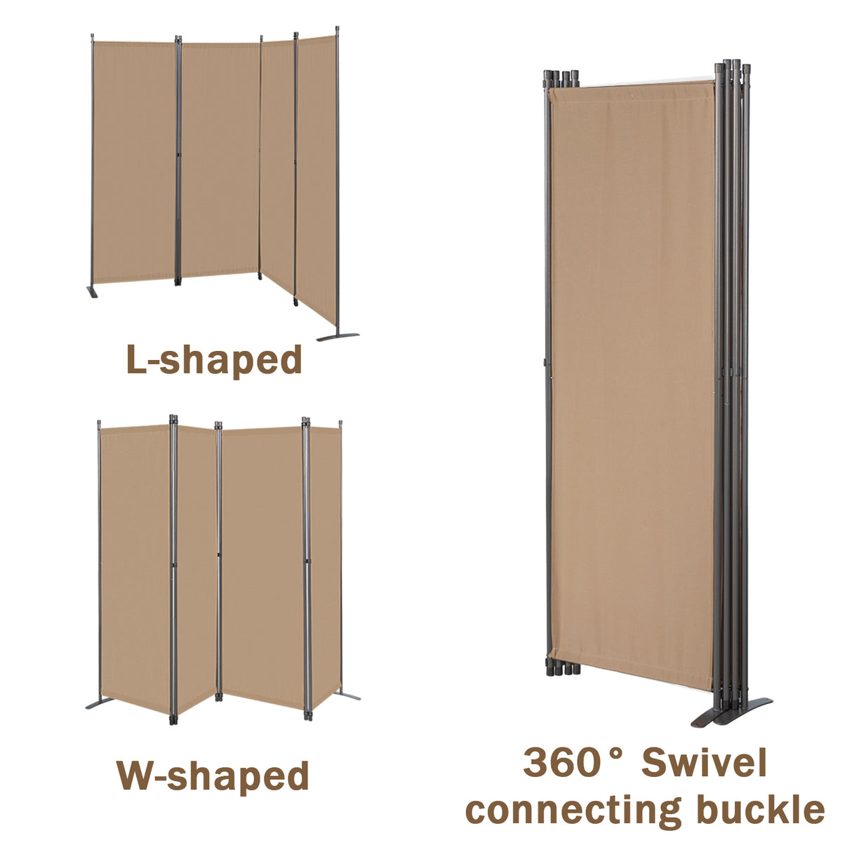 Angel Living Screen 4-part privacy screen, folding screen room divider privacy screen made of steel and polyester