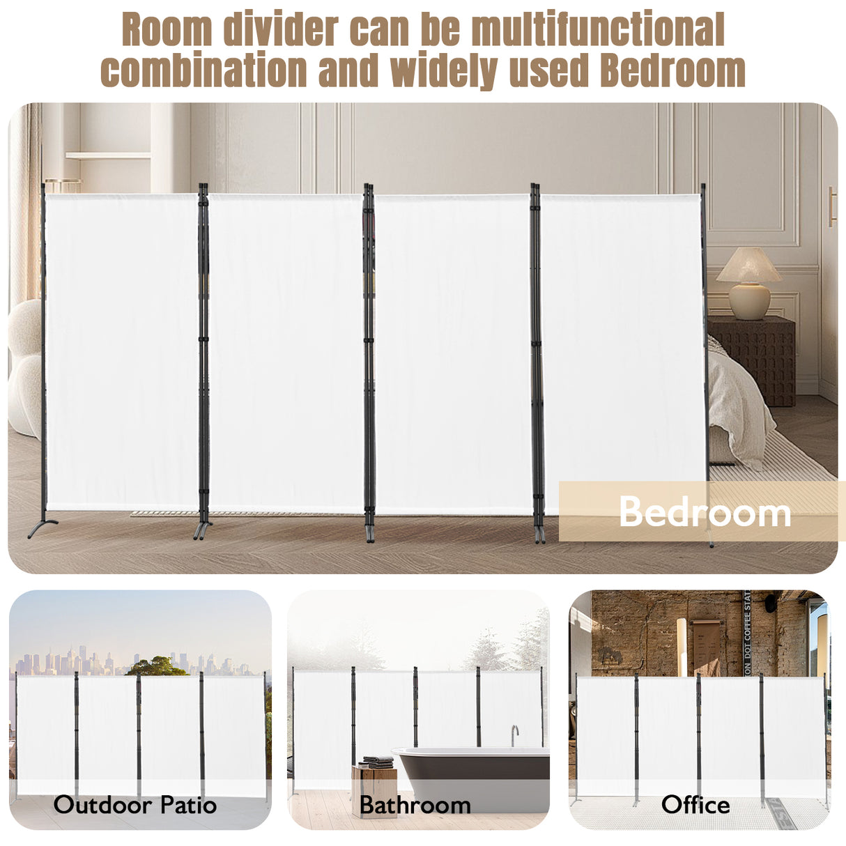 Paravent 4tlg 324X169CM Sichtschutz Balkonbespannung Balkonsichtschutz Paravent Raumteiler Trennwand