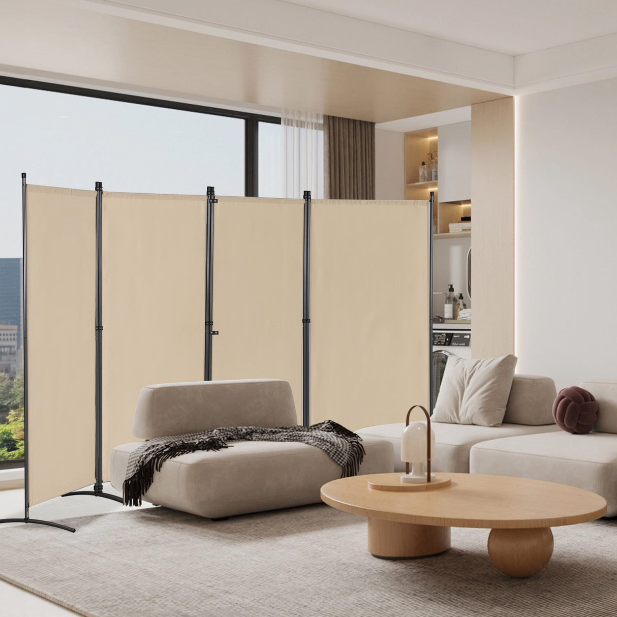 Paravent 4tlg 324X169CM Sichtschutz Balkonbespannung Balkonsichtschutz Paravent Raumteiler Trennwand