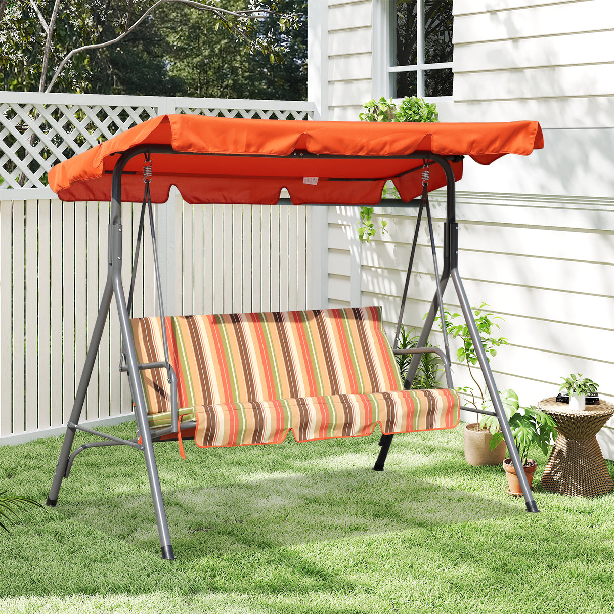 Hollywoodschaukel Gartenschaukel 3 Sitzer mit Sonnenschutz 173x110x151cm