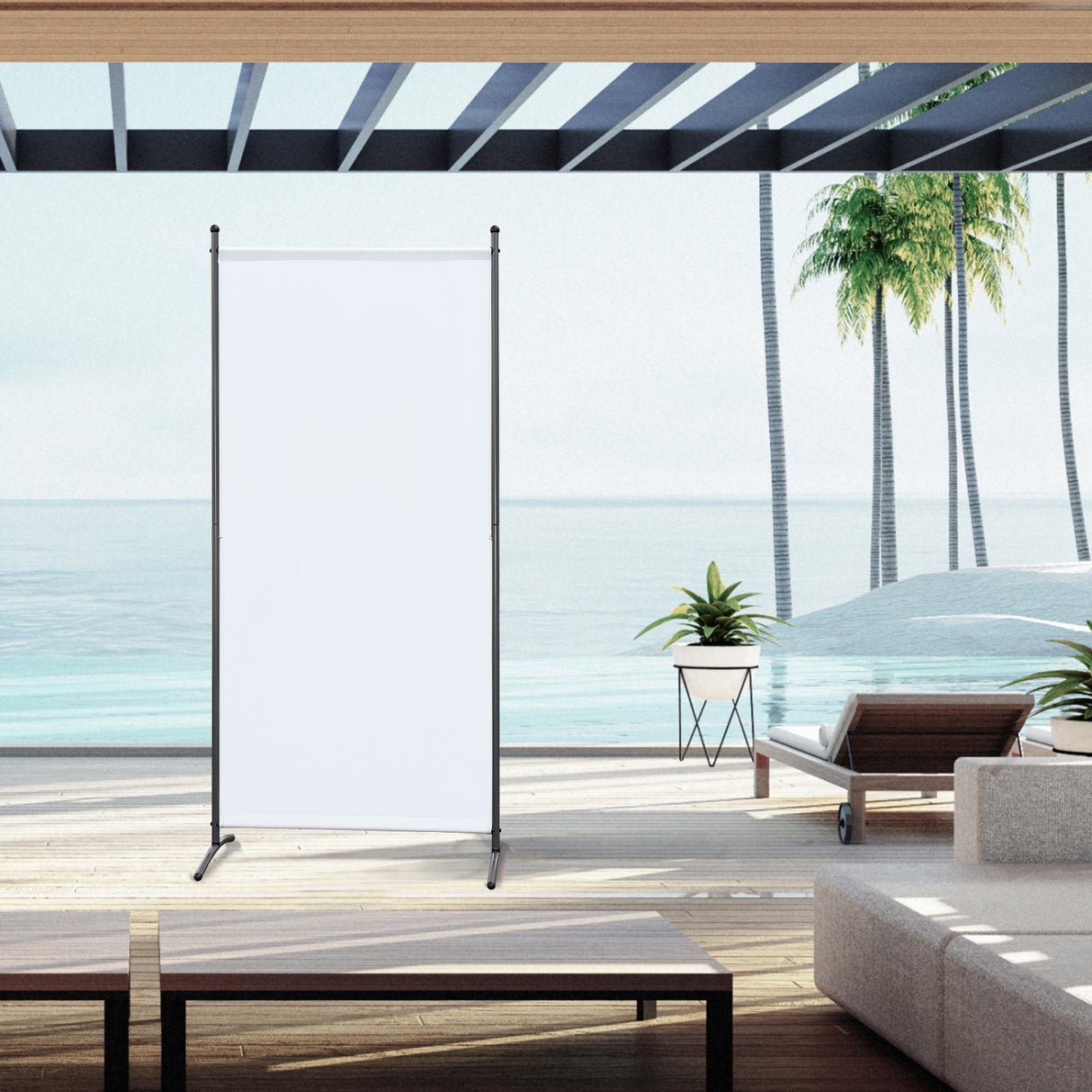 Paravent 80X180CM Raumteiler Sichtschutz aus Stahl und Polyester