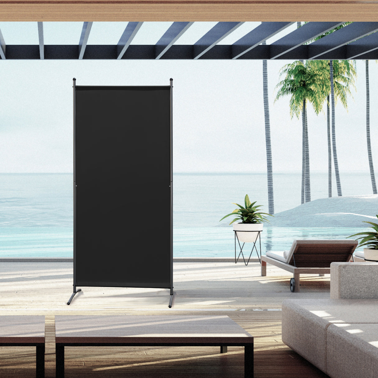 Paravent 80X180CM Raumteiler Sichtschutz aus Stahl und Polyester