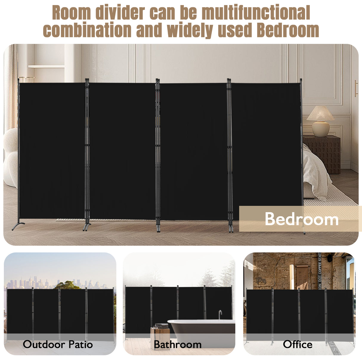 Paravent 4tlg 324X169CM Sichtschutz Balkonbespannung Balkonsichtschutz Paravent Raumteiler Trennwand