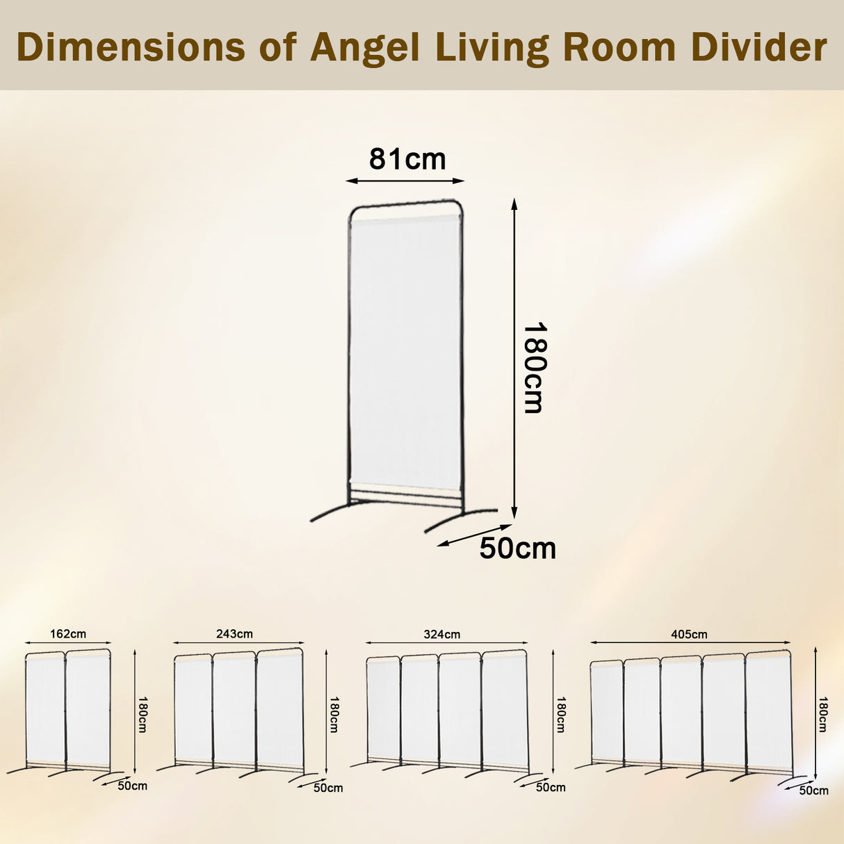 Angel Living 1-teiliger faltbarer Raum-Teiler, freistehender Privatsphäre-Schirm für Büros, Balkon, Schlafzimmer, Garten im Freien, 81cm x 180cm