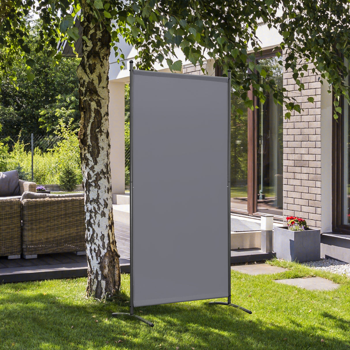 Paravent 80X180CM Raumteiler Sichtschutz aus Stahl und Polyester