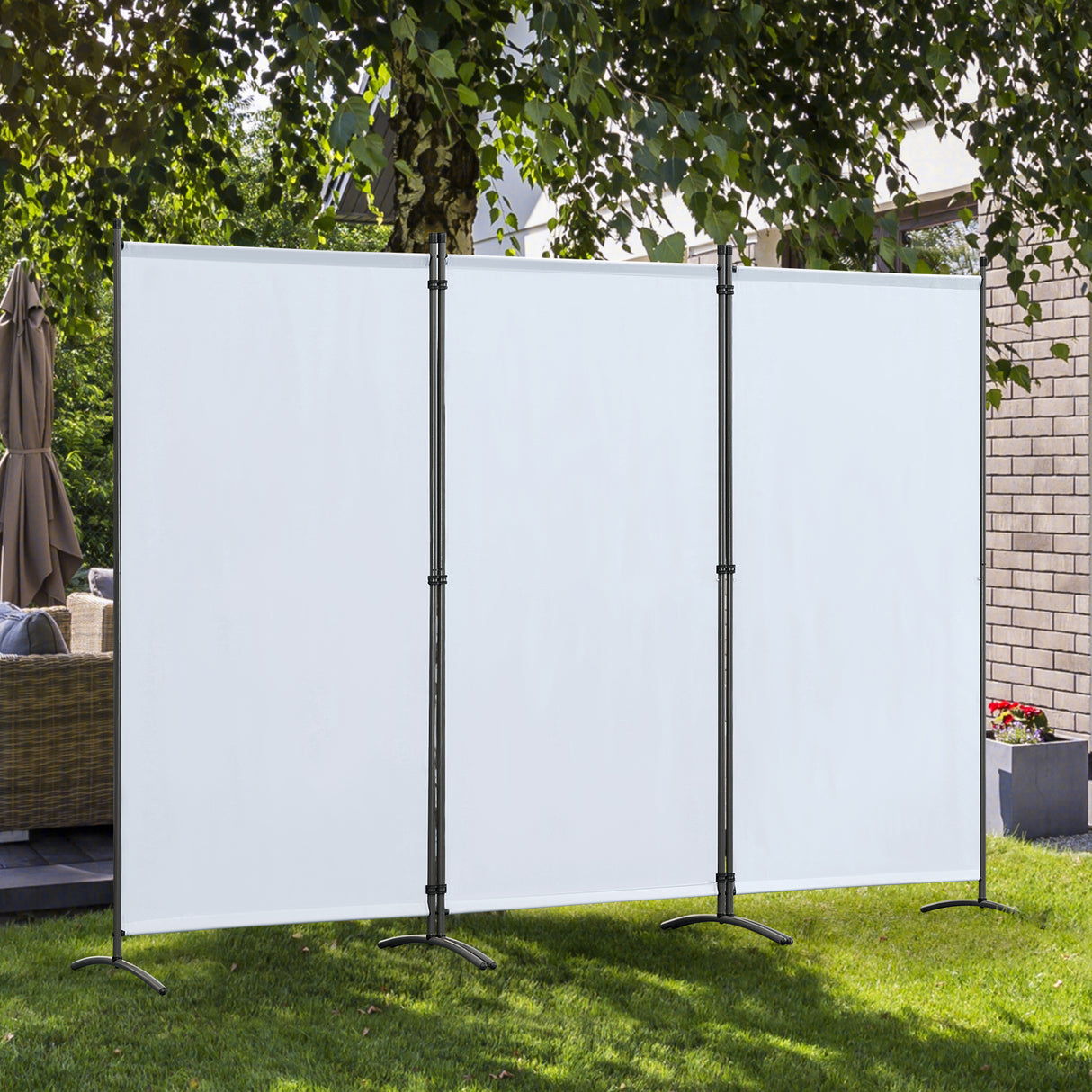 Angel Living Paravent Sichtschutz Balkonbespannung Balkonsichtschutz Paravent Raumteiler Trennwand 243x180cm