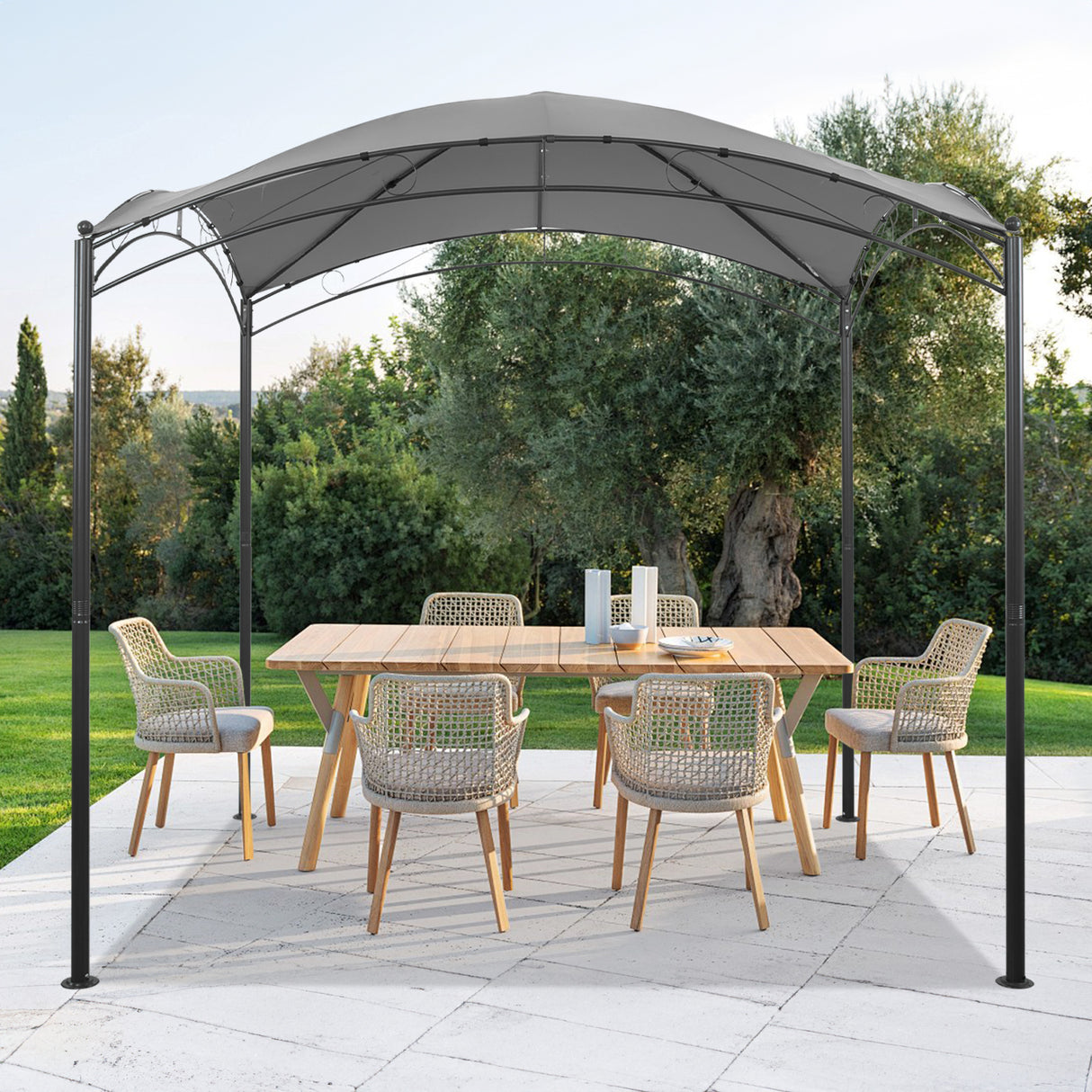 Angel living Gartenpavillon 2.5x2.5M, Wasserabweisend und UV-bestandig Pavillon, Ideal fur Freizeit und Partys