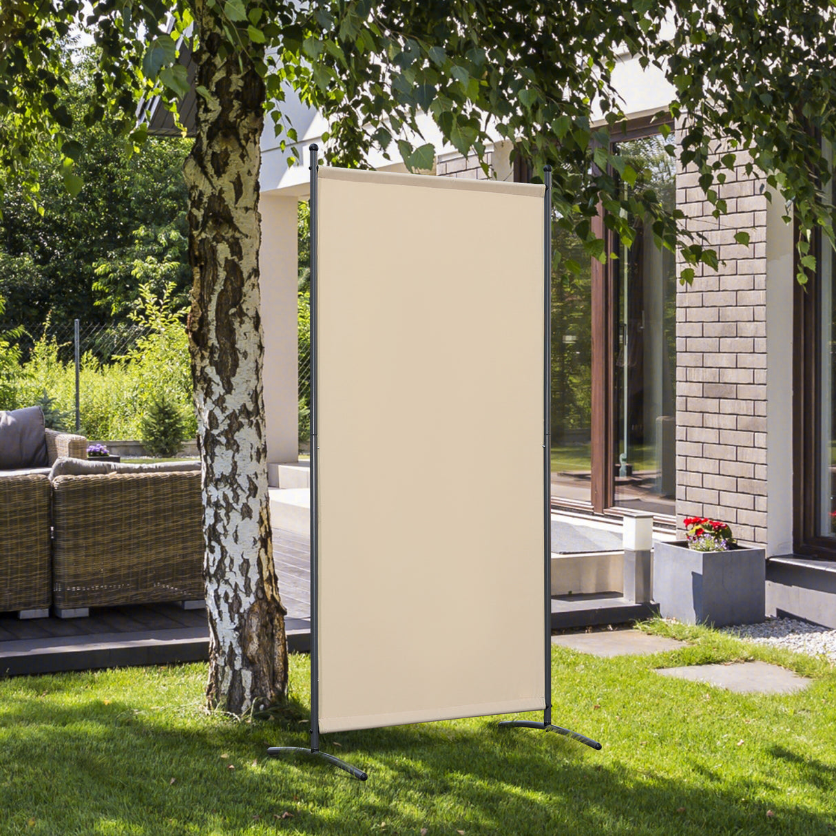 Paravent 80X180CM Raumteiler Sichtschutz aus Stahl und Polyester