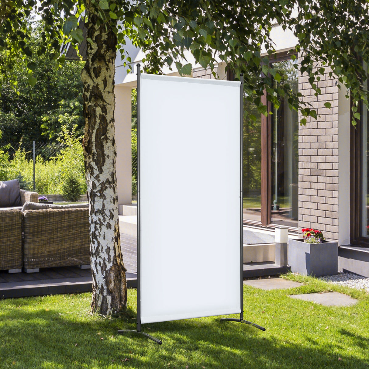 Paravent 80X180CM Raumteiler Sichtschutz aus Stahl und Polyester