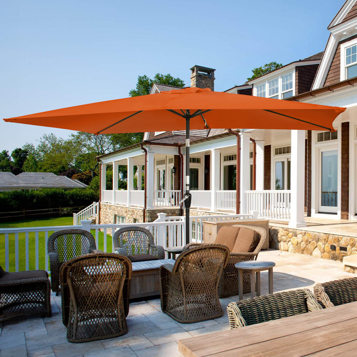 300x200cm Sonnenschirm Rechteck Sonneschirm aus aus Aluminium, Stahl und Polyester