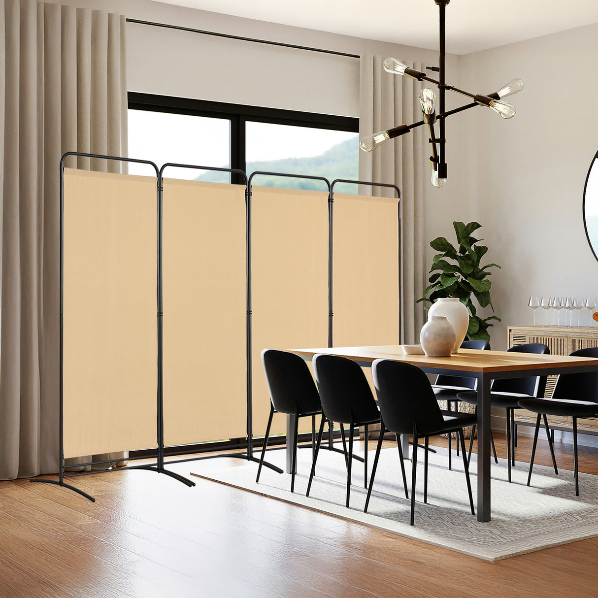 Angel Living Paravent 4 Teilig Klappbar Raumteiler für Büros, Balkon,Schlafzimmer,Außengarten, 324cm x 180cm