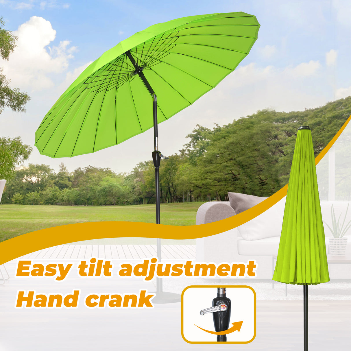 250cm Sonneschirm Sonnenschutz neigbar Rostfrei aus Aluminium, Stahl und Polyester