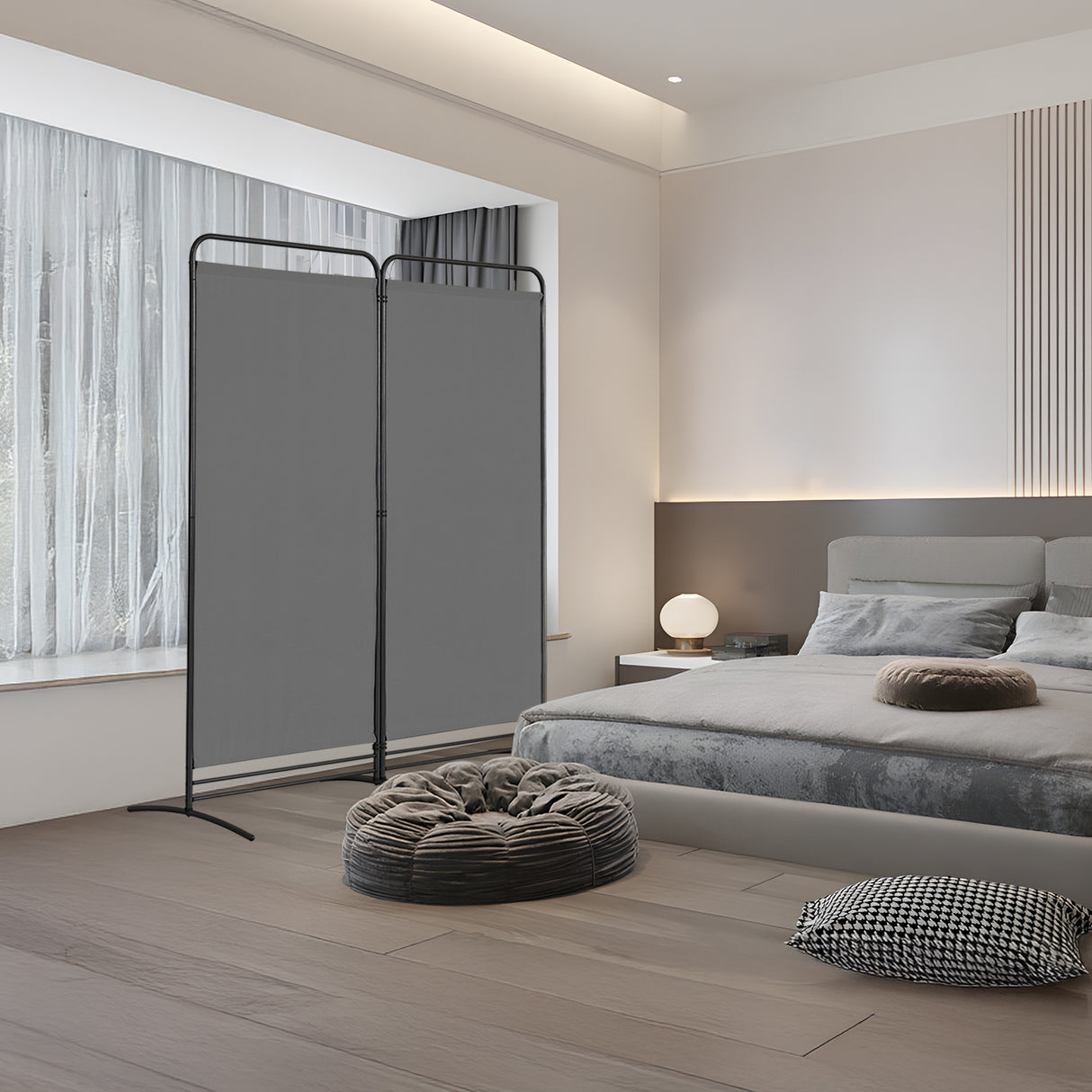 Angel Living Paravent 2 Teilig Klappbar Raumteiler für Büros, Balkon,Schlafzimmer,Außengarten, 162cm x 180cm