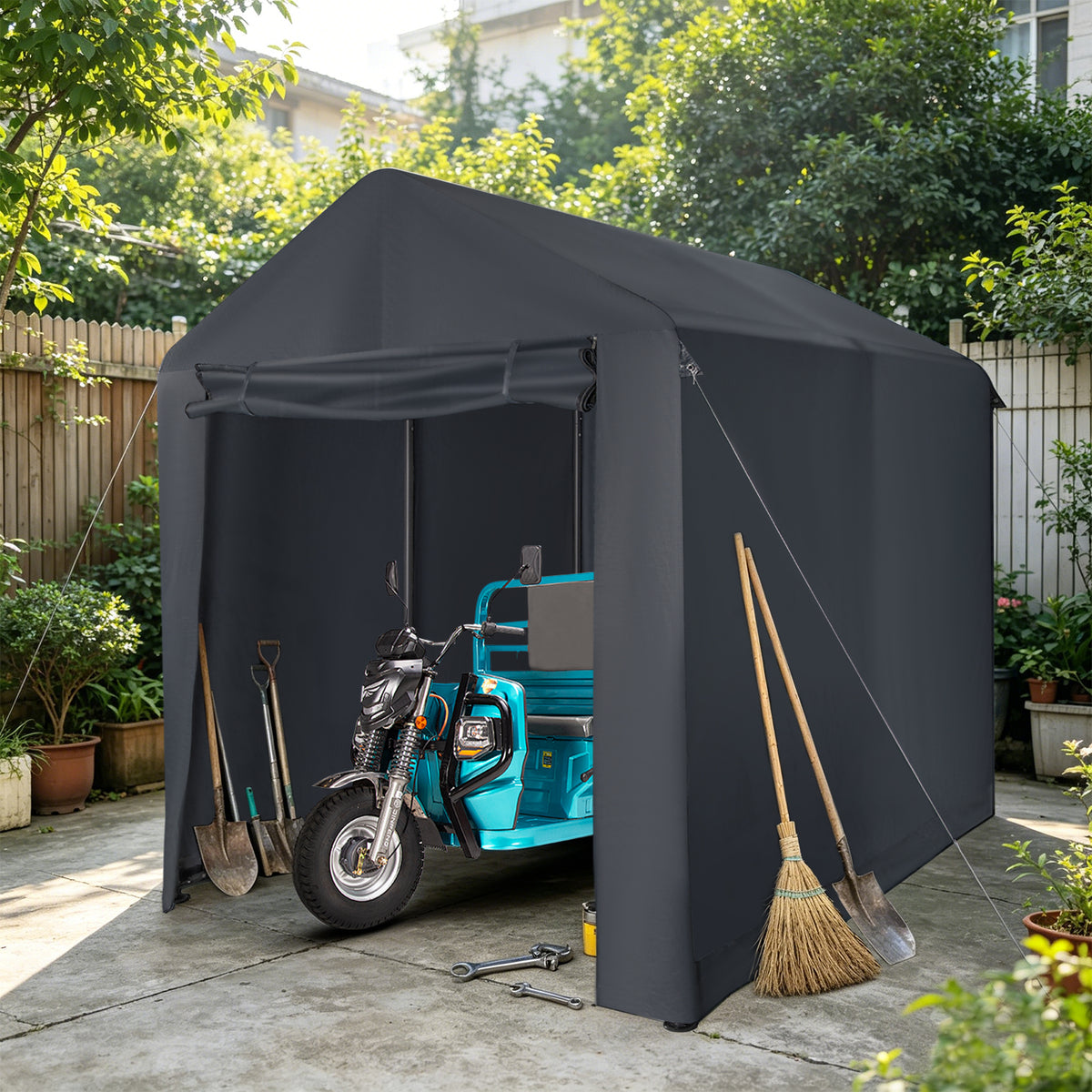 Angel Living Gartenzelt für den Außenbereich zur Aufbewahrung von Werkzeugen, 1,9 × 2,3 × 2,35 m