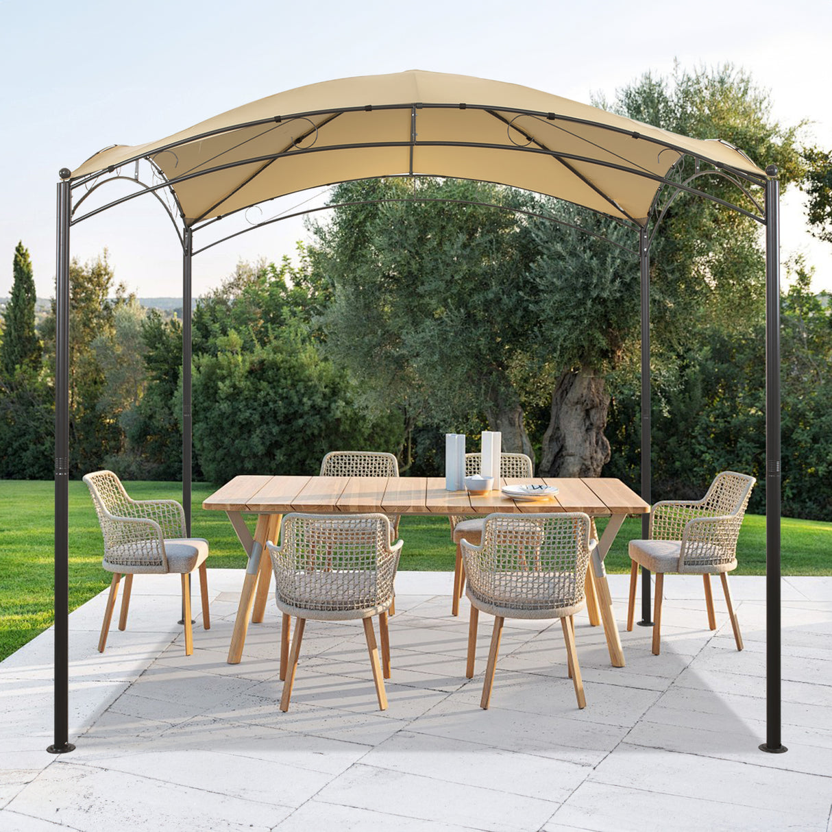 Angel living Gartenpavillon 2.5x2.5M, Wasserabweisend und UV-bestandig Pavillon, Ideal fur Freizeit und Partys