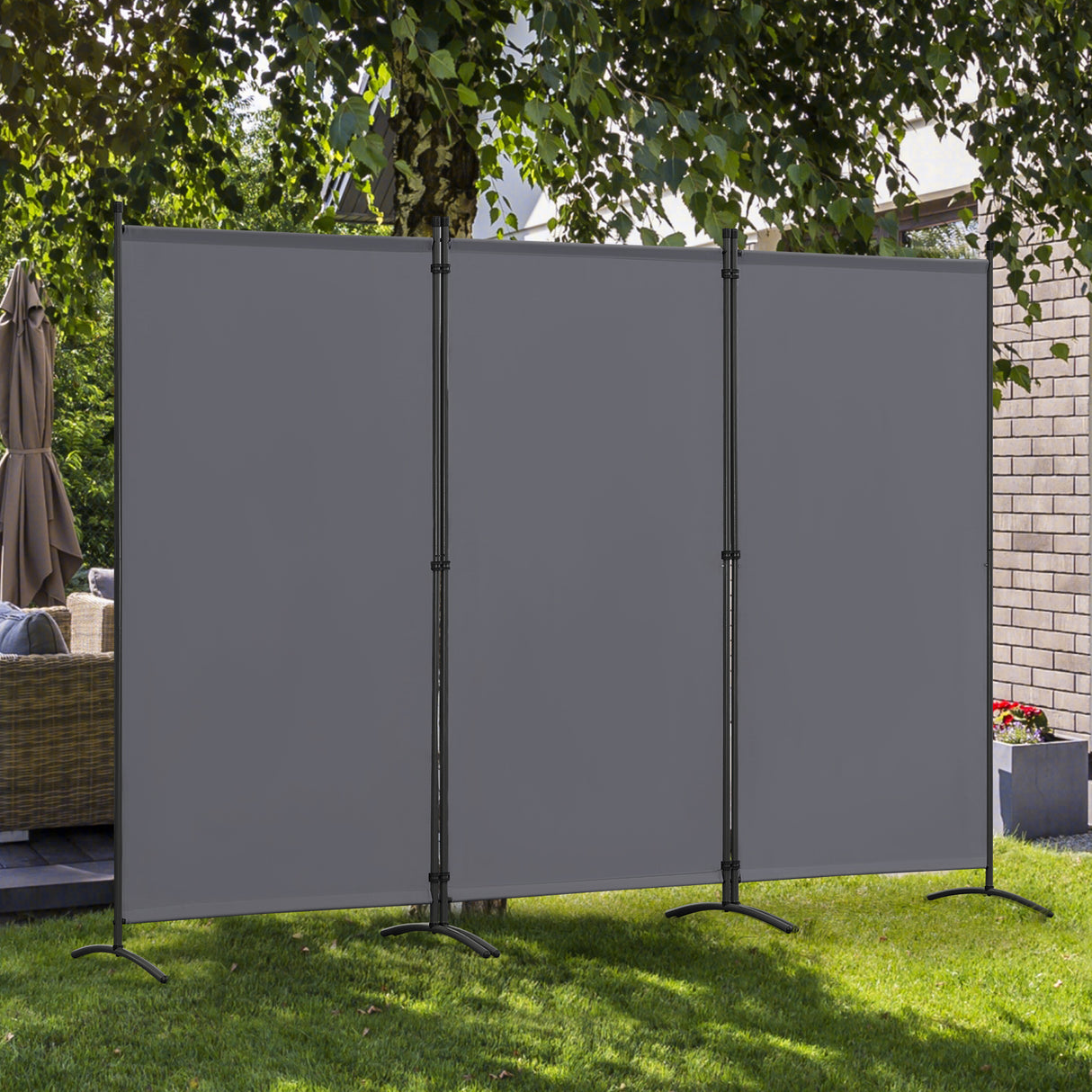 Angel Living Paravent Sichtschutz Balkonbespannung Balkonsichtschutz Paravent Raumteiler Trennwand 243x180cm