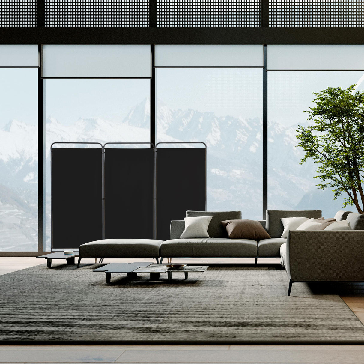 Angel Living Paravent 4 Teilig Klappbar Raumteiler für Büros, Balkon,Schlafzimmer,Außengarten,243cm x 180cm