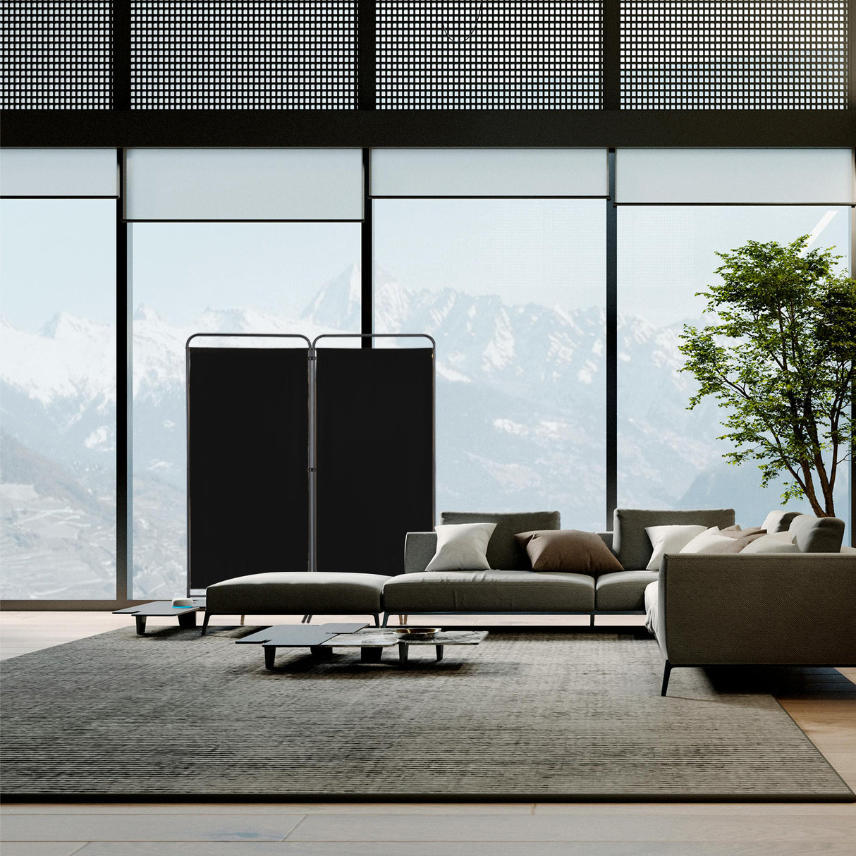 Angel Living Paravent 2 Teilig Klappbar Raumteiler für Büros, Balkon,Schlafzimmer,Außengarten, 162cm x 180cm