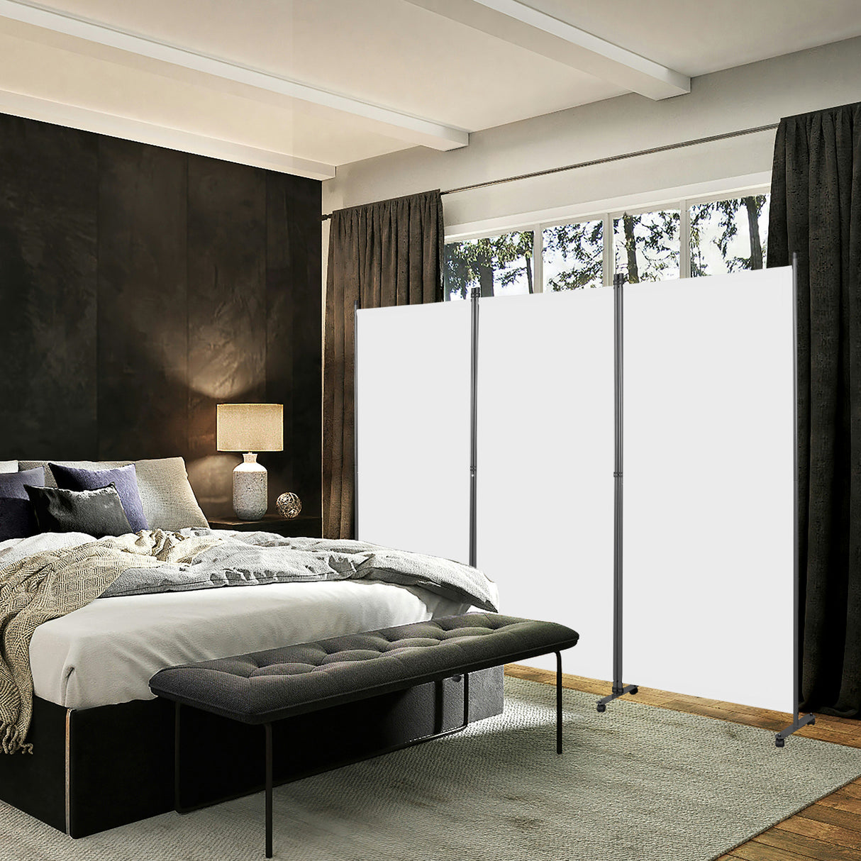 Angel Living Paravent Raumteiler 3 Teilig 243x180 cm, Faltbare Trennwand Spanische Wand, Dekorativer Paravent als Raumtrenner für Wohnzimmer Büro Balkon