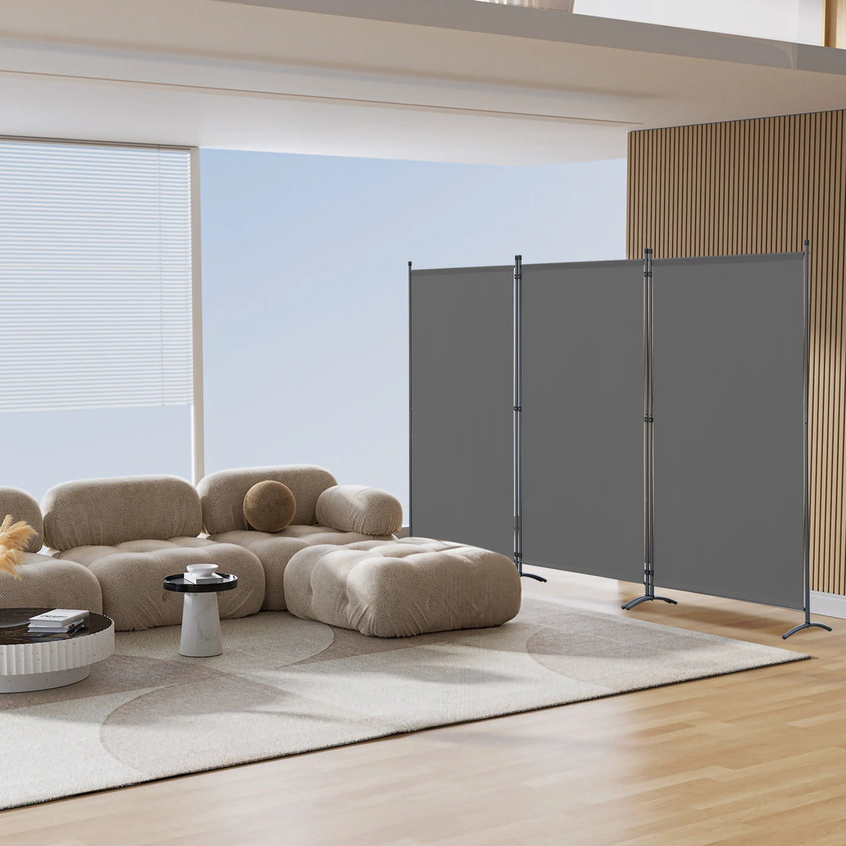 Paravent Raumteiler Outdoor Sichtschutz 243 x 169 cm, 3 Paneele