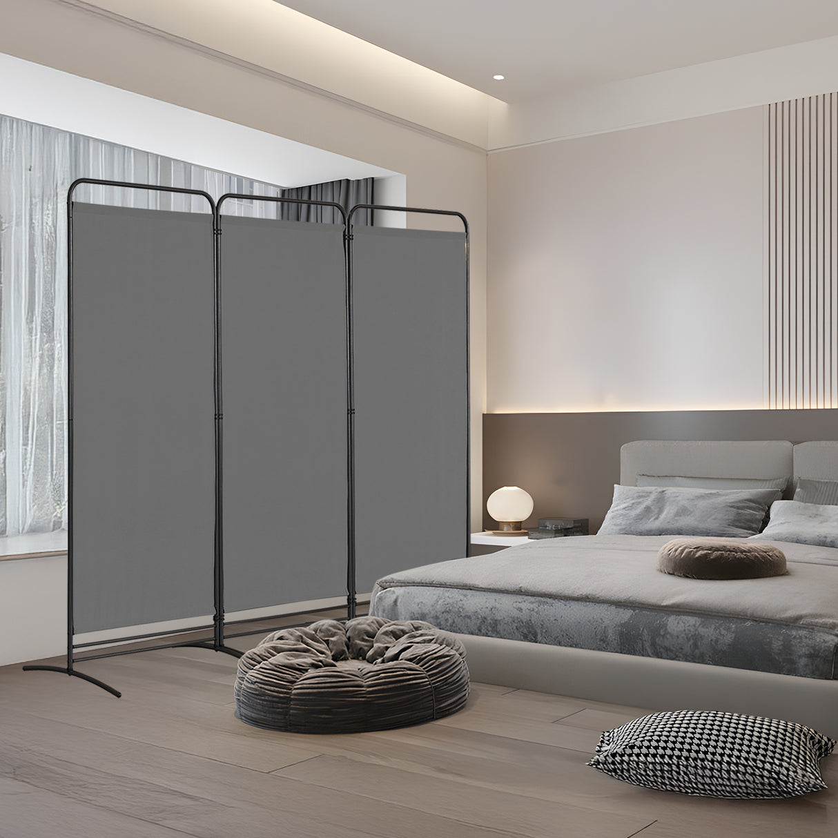 Angel Living Paravent 4 Teilig Klappbar Raumteiler für Büros, Balkon,Schlafzimmer,Außengarten,243cm x 180cm