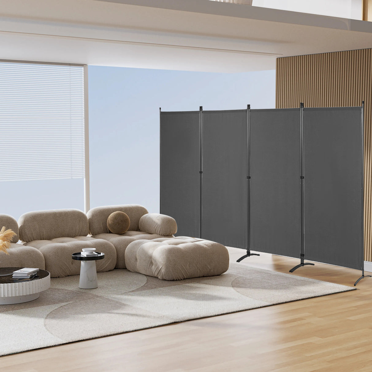 Paravent 4tlg 324X169CM Sichtschutz Balkonbespannung Balkonsichtschutz Paravent Raumteiler Trennwand