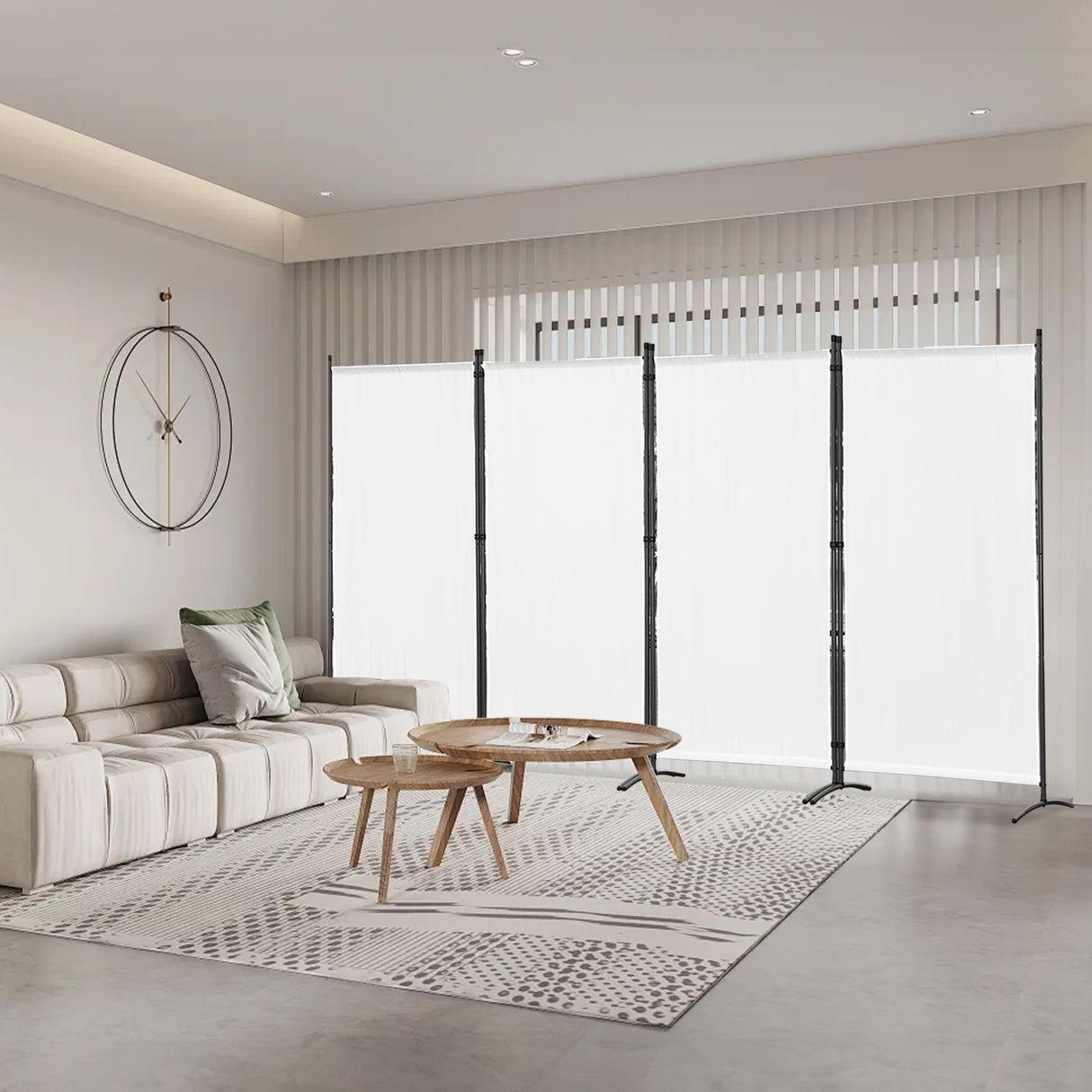 Paravent 4tlg 324X169CM Sichtschutz Balkonbespannung Balkonsichtschutz Paravent Raumteiler Trennwand