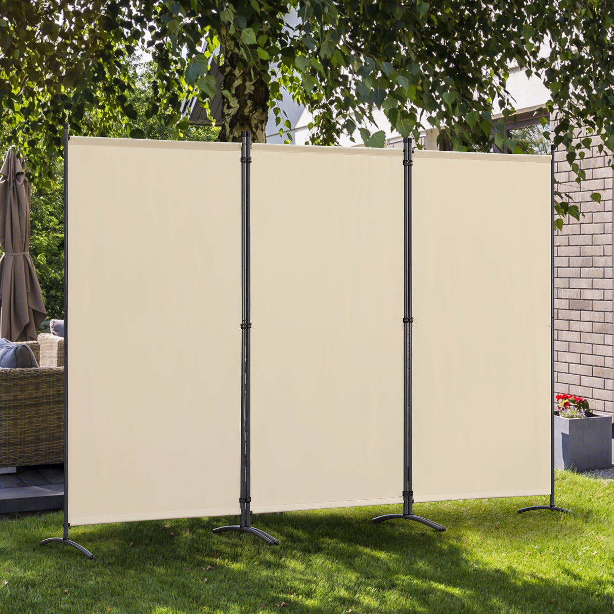 Angel Living Paravent Sichtschutz Balkonbespannung Balkonsichtschutz Paravent Raumteiler Trennwand 243x180cm