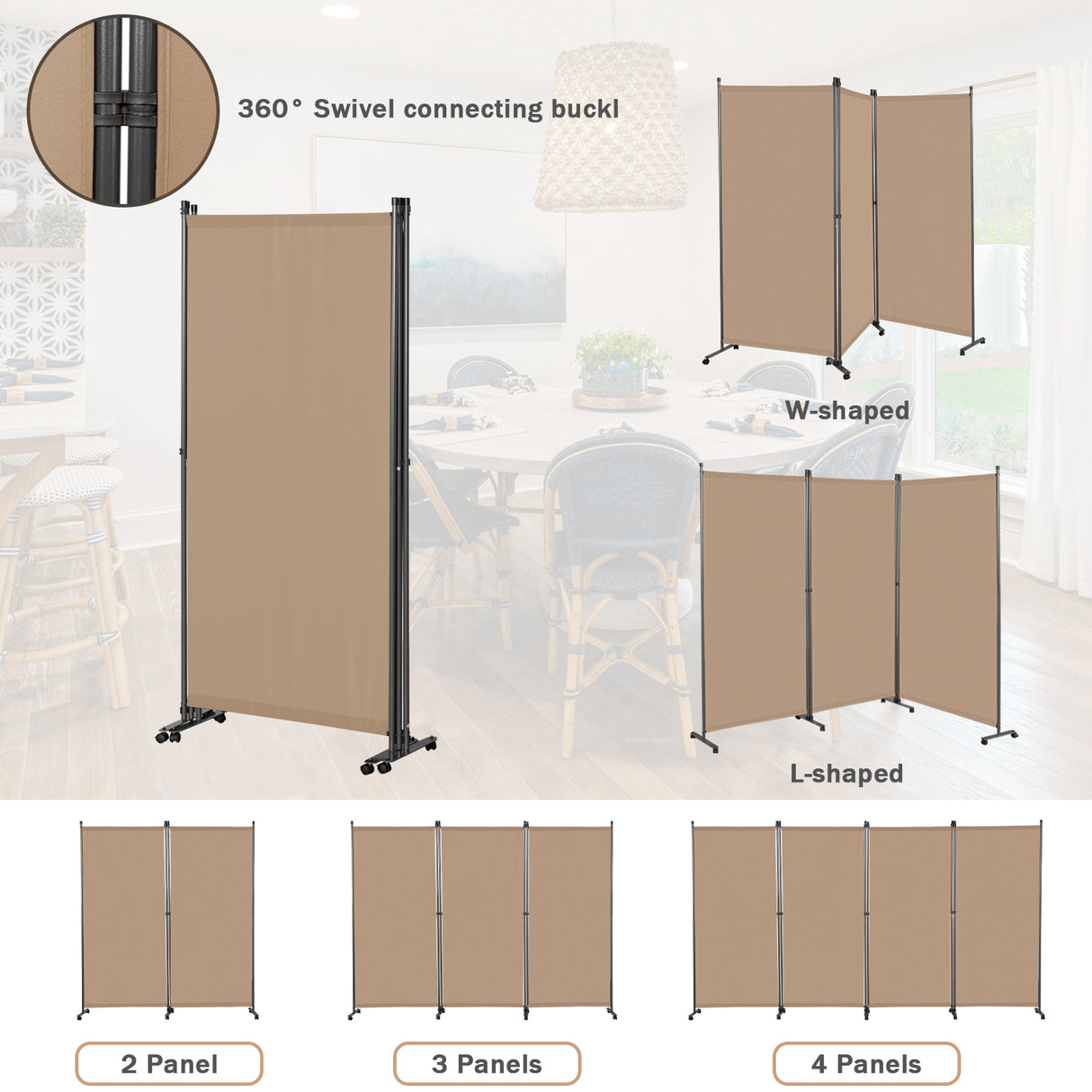 Angel Living Paravent Raumteiler 3 Teilig 243x180 cm, Faltbare Trennwand Spanische Wand, Dekorativer Paravent als Raumtrenner für Wohnzimmer Büro Balkon