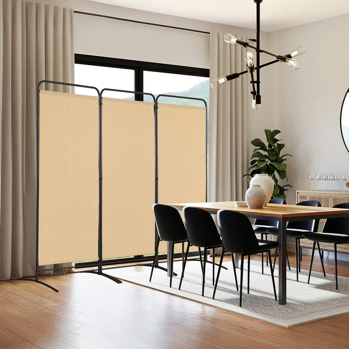 Angel Living Paravent 4 Teilig Klappbar Raumteiler für Büros, Balkon,Schlafzimmer,Außengarten,243cm x 180cm