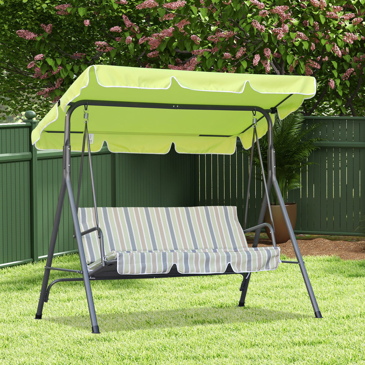 Hollywoodschaukel Gartenschaukel 3 Sitzer mit Sonnenschutz 173x110x151cm