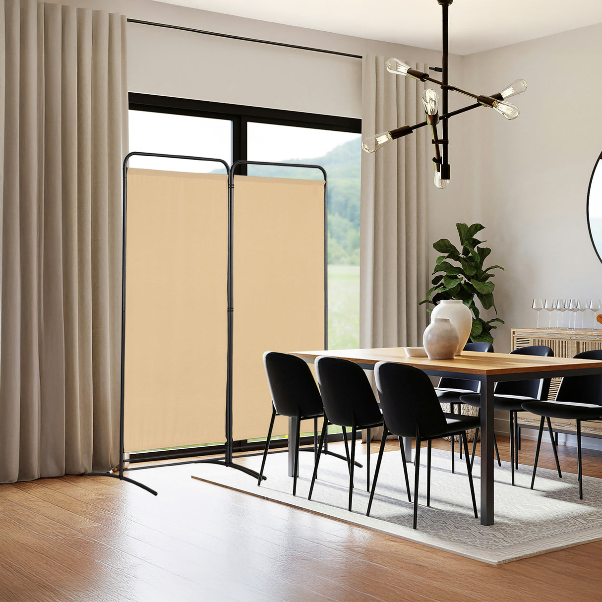 Angel Living Paravent 2 Teilig Klappbar Raumteiler für Büros, Balkon,Schlafzimmer,Außengarten, 162cm x 180cm