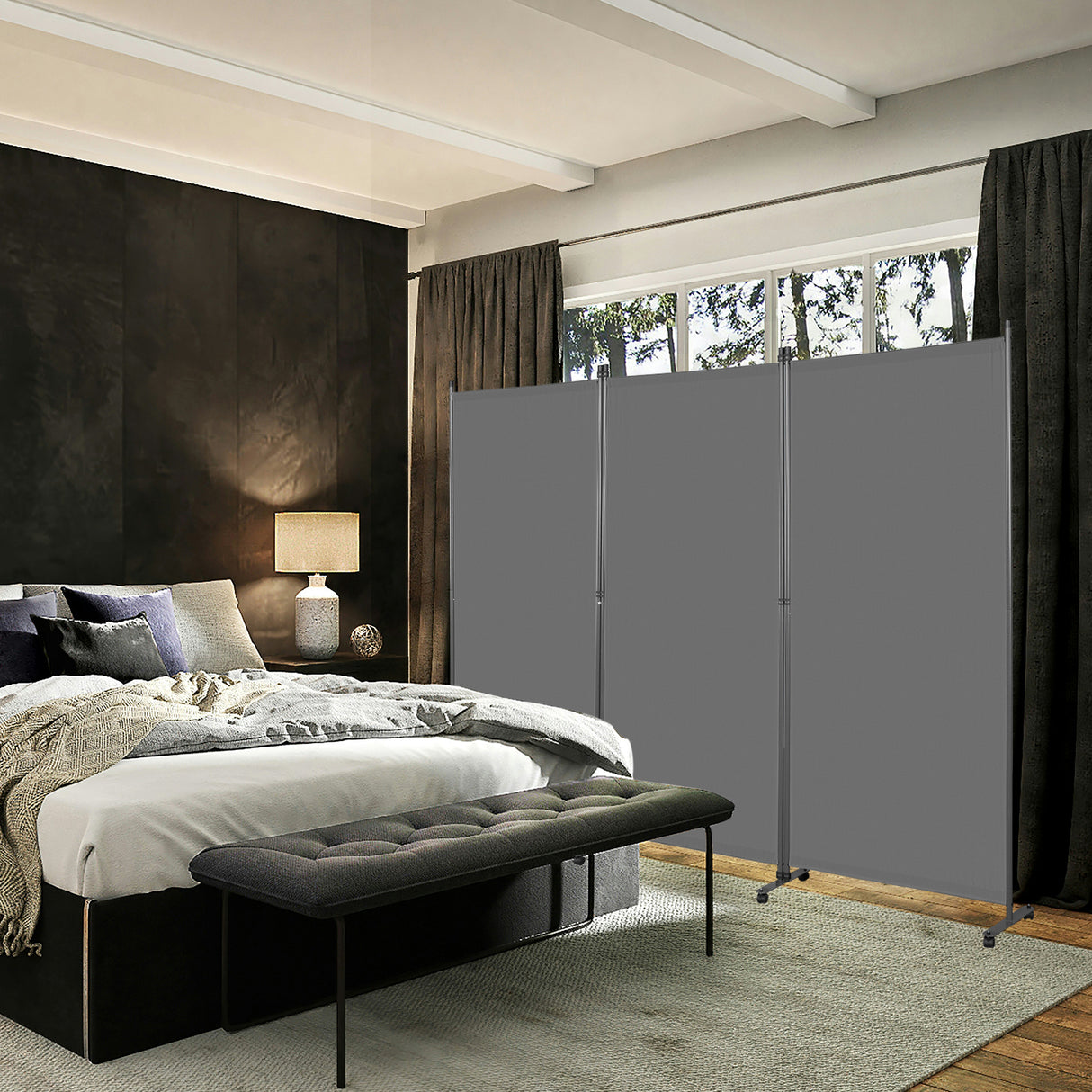 Angel Living Paravent Raumteiler 3 Teilig 243x180 cm, Faltbare Trennwand Spanische Wand, Dekorativer Paravent als Raumtrenner für Wohnzimmer Büro Balkon