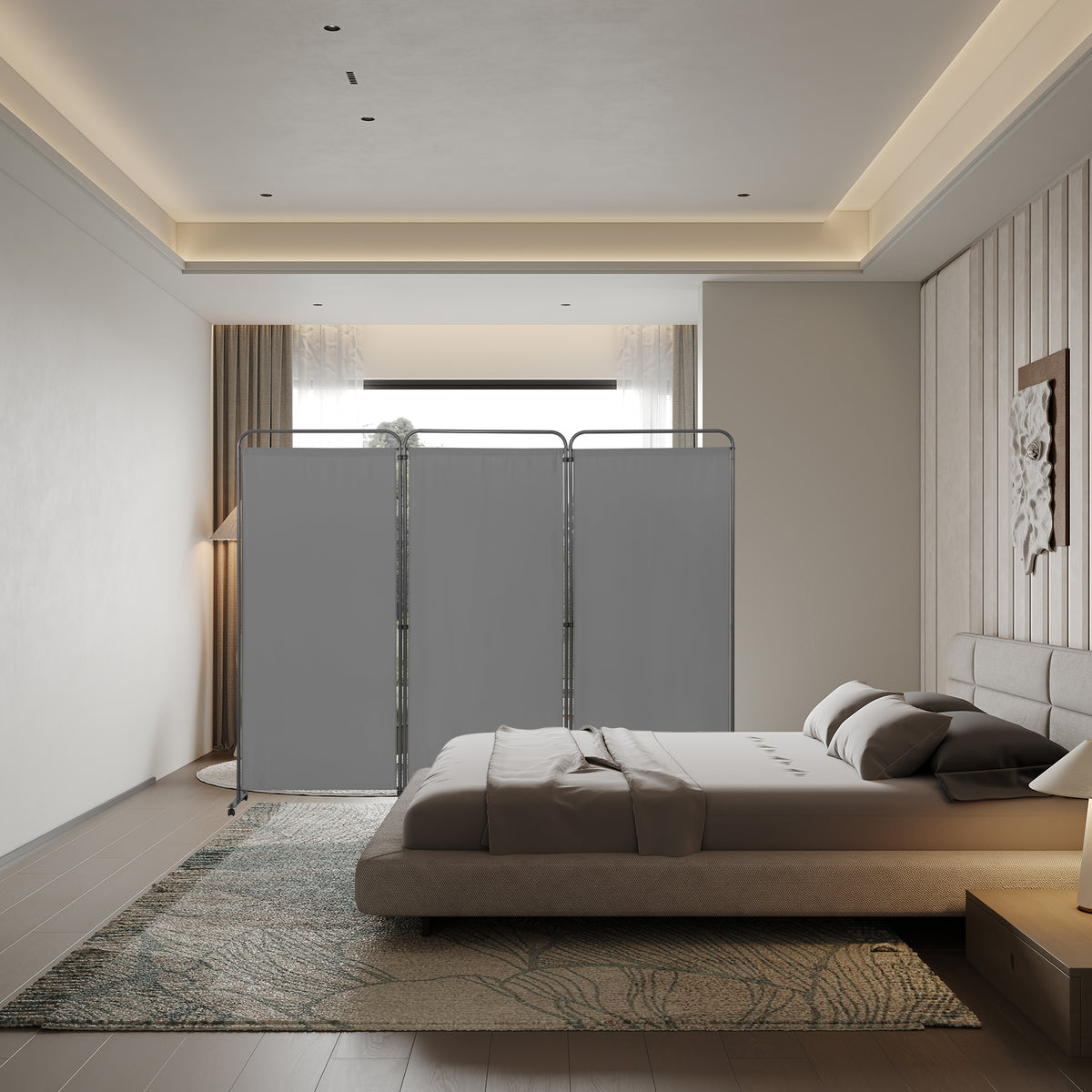 Angel Living Paravent 3 Teilig 243x184 cm, Faltbare Trennwand Spanische Wand Raumteiler, Dekorativer Paravent als Raumtrenner für Wohnzimmer Büro Balkon