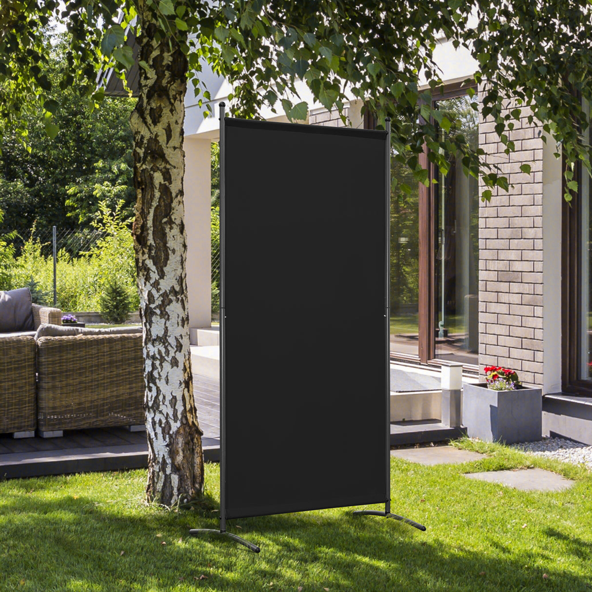 Paravent 80X180CM Raumteiler Sichtschutz aus Stahl und Polyester