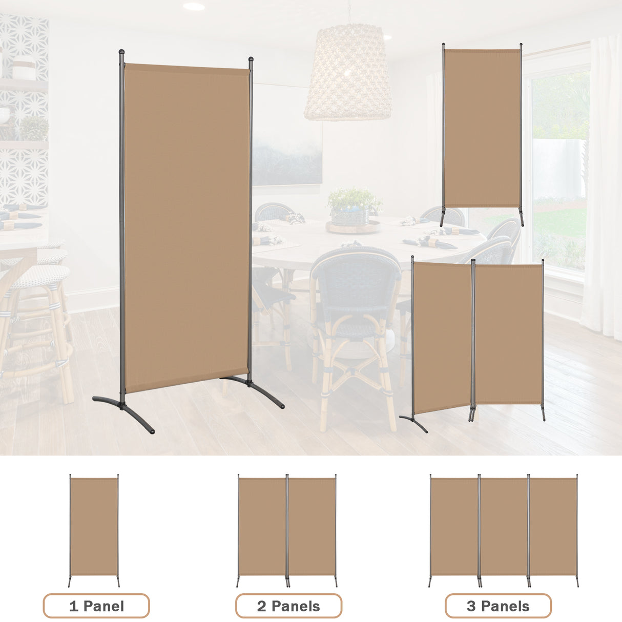 Paravent 80X180CM Raumteiler Sichtschutz aus Stahl und Polyester