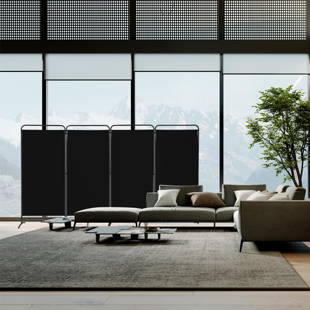 Angel Living Paravent 4 Teilig Klappbar Raumteiler für Büros, Balkon,Schlafzimmer,Außengarten, 324cm x 180cm