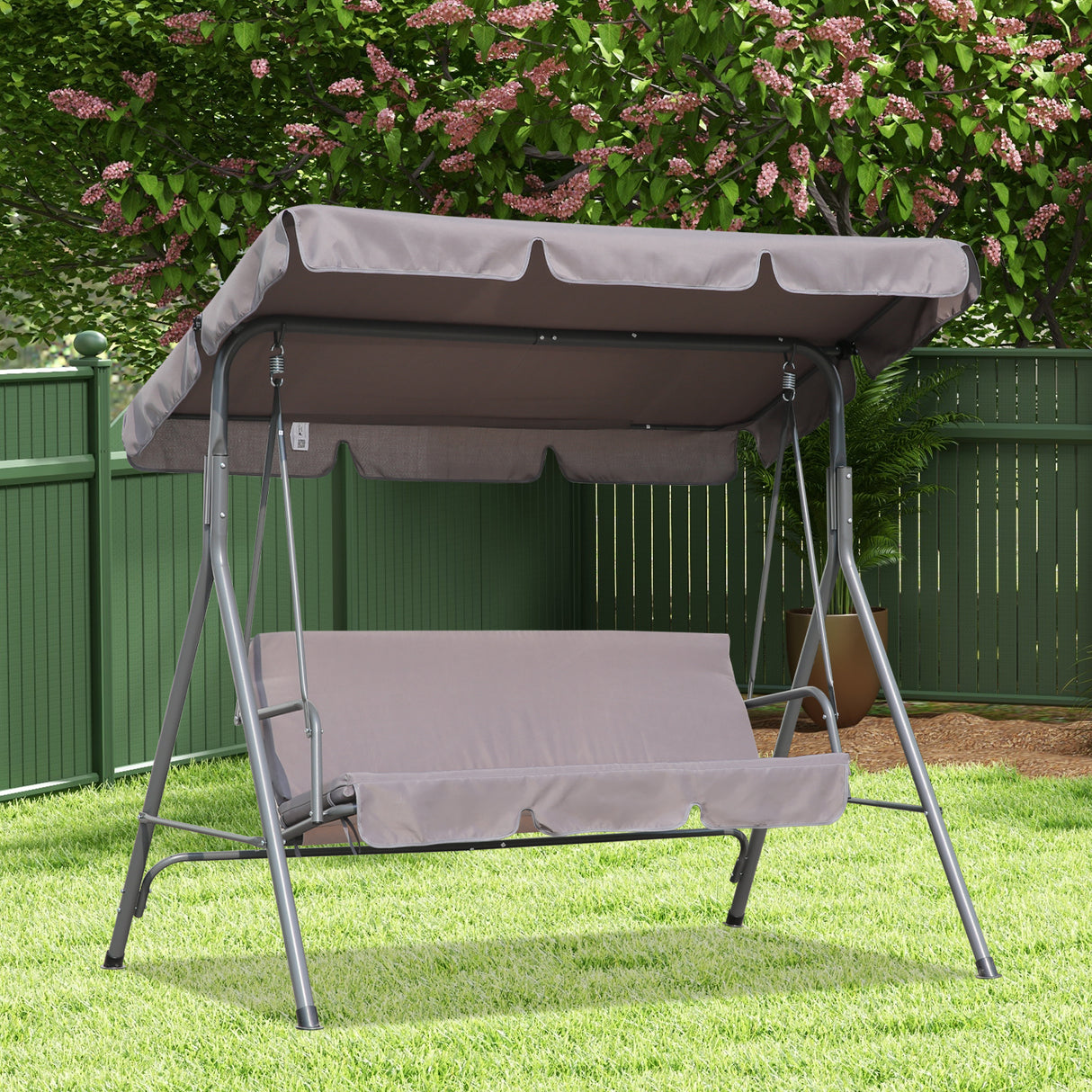 Hollywoodschaukel Gartenschaukel 3 Sitzer mit Sonnenschutz 173x110x151cm