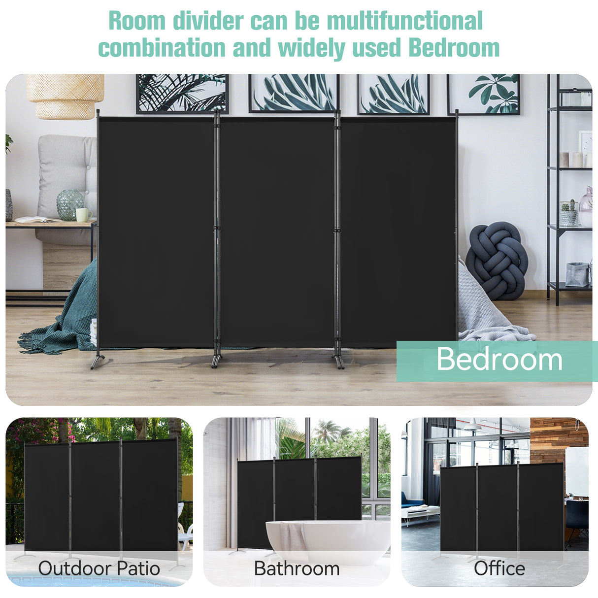 Angel Living Paravent Sichtschutz Balkonbespannung Balkonsichtschutz Paravent Raumteiler Trennwand 243x180cm