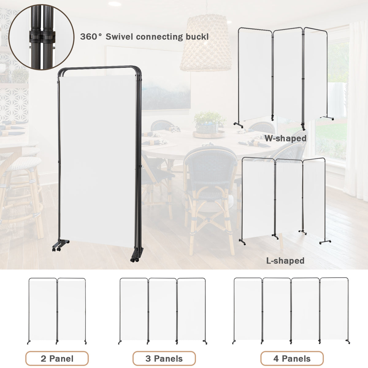 Angel Living Paravent 3 Teilig 243x184 cm, Faltbare Trennwand Spanische Wand Raumteiler, Dekorativer Paravent als Raumtrenner für Wohnzimmer Büro Balkon