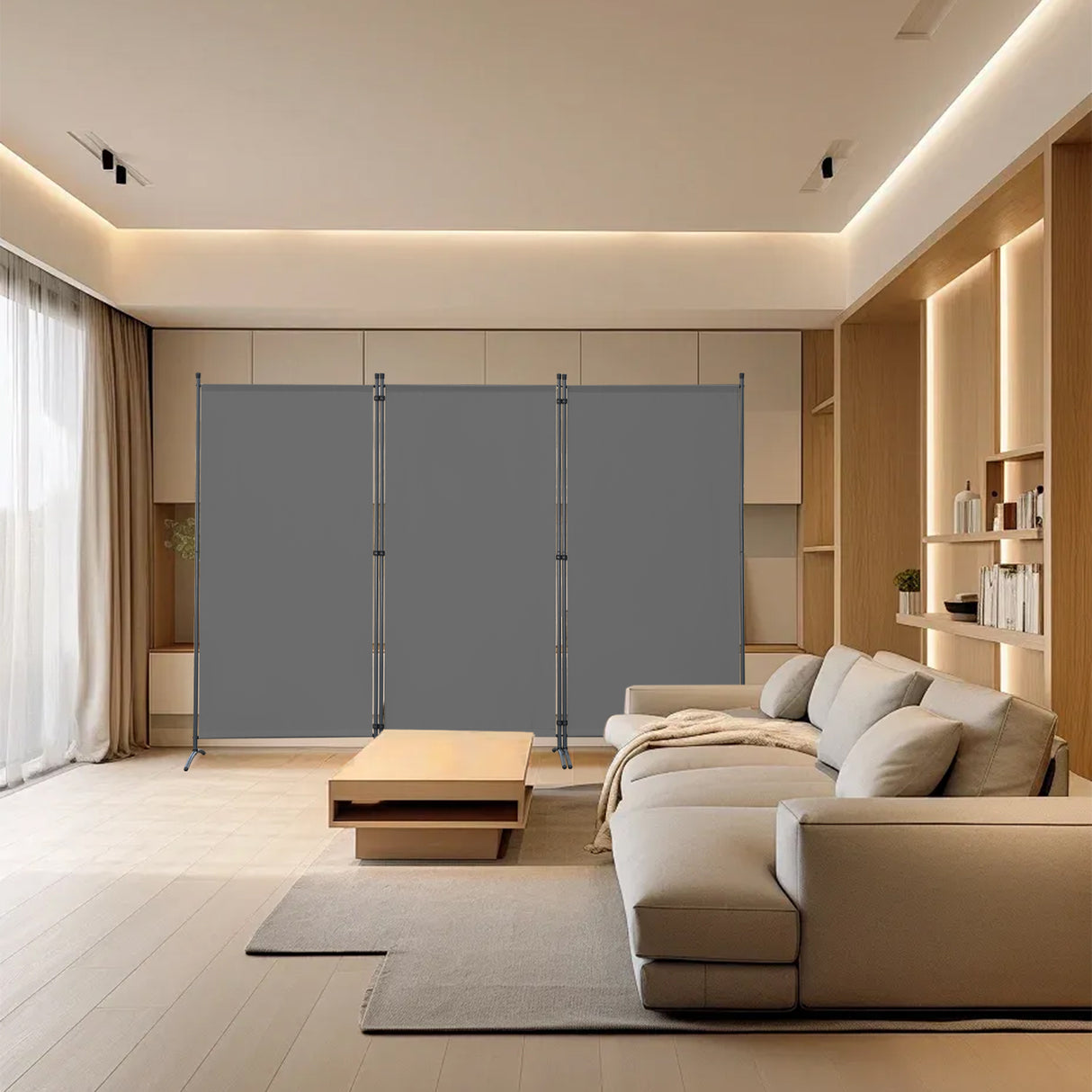 Paravent Raumteiler Outdoor Sichtschutz 243 x 169 cm, 3 Paneele